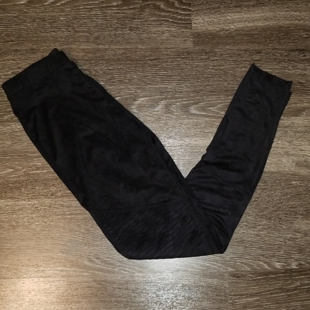 Faux suede moto-leggings